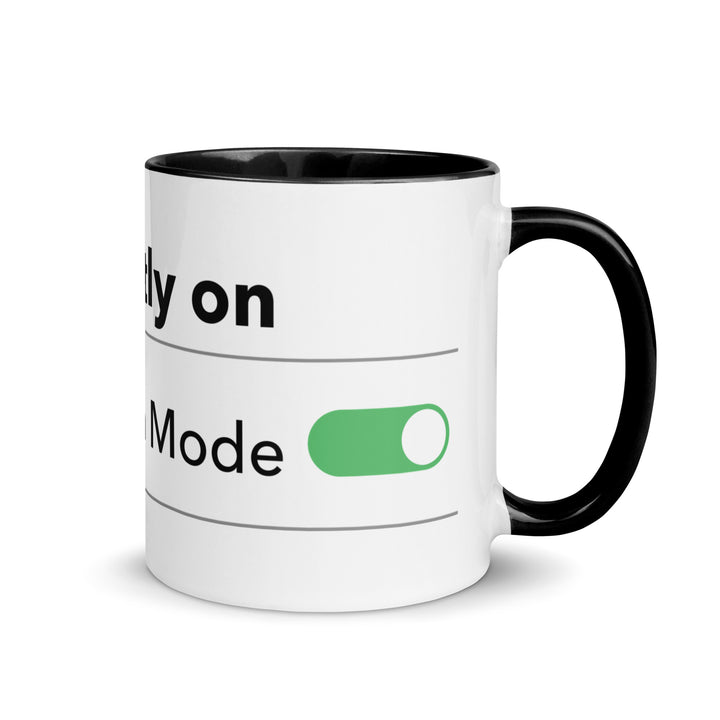 Hanukkah Mode Jewish pride mug with black inside, 11 oz - right side view