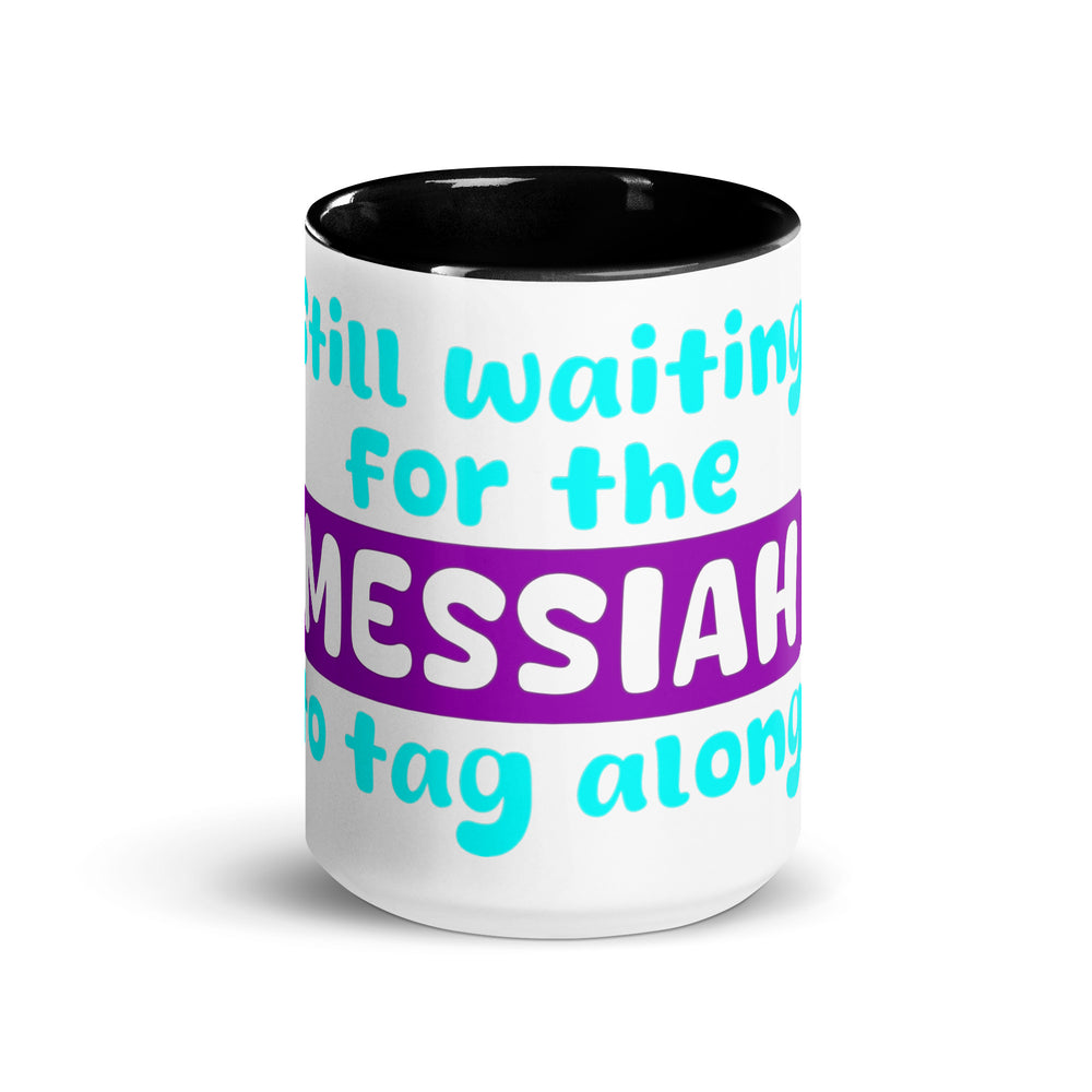 Messiah Jewish pride mug with color inside - lifestyle shot