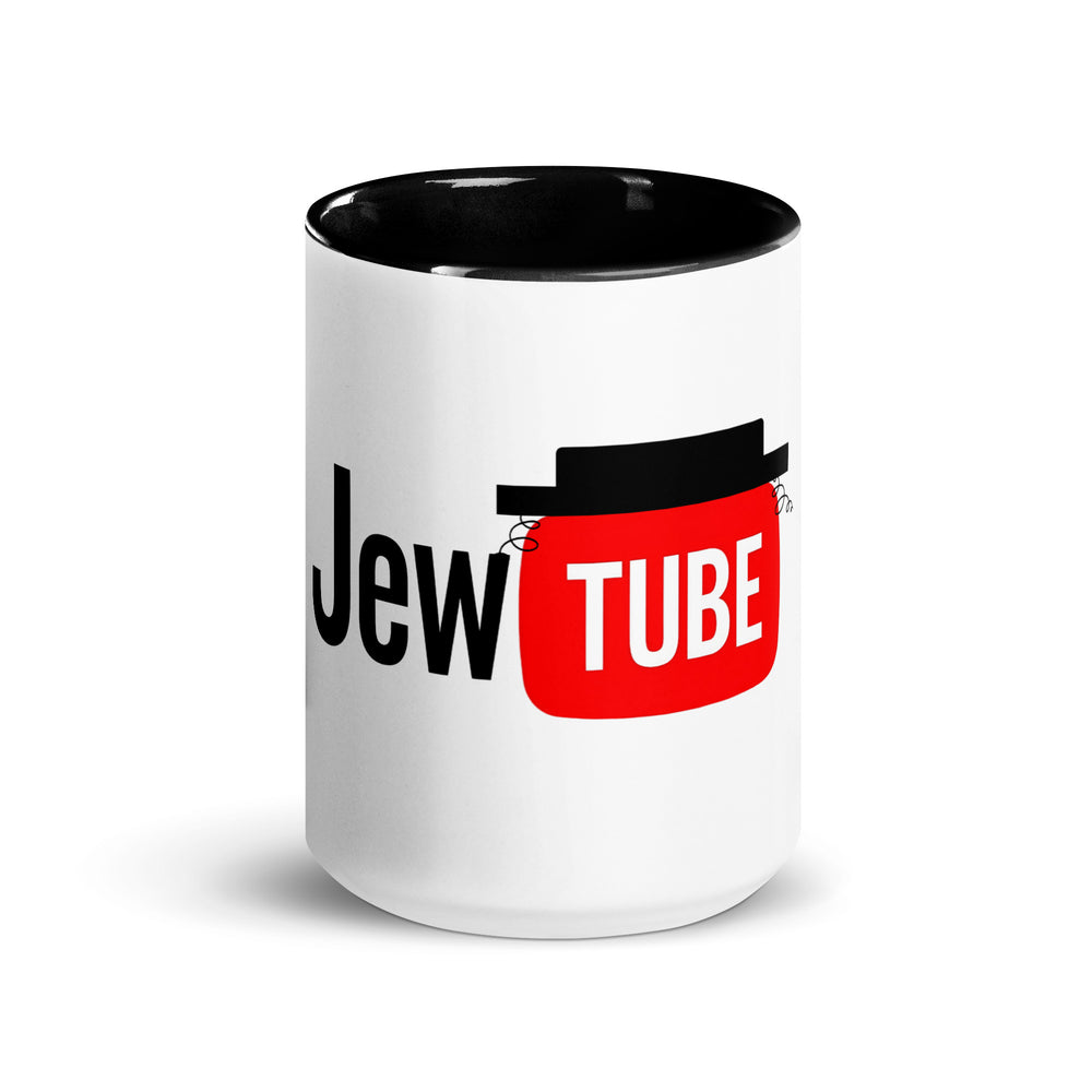 JewTube Jewish pride mug with color inside - lifestyle shot