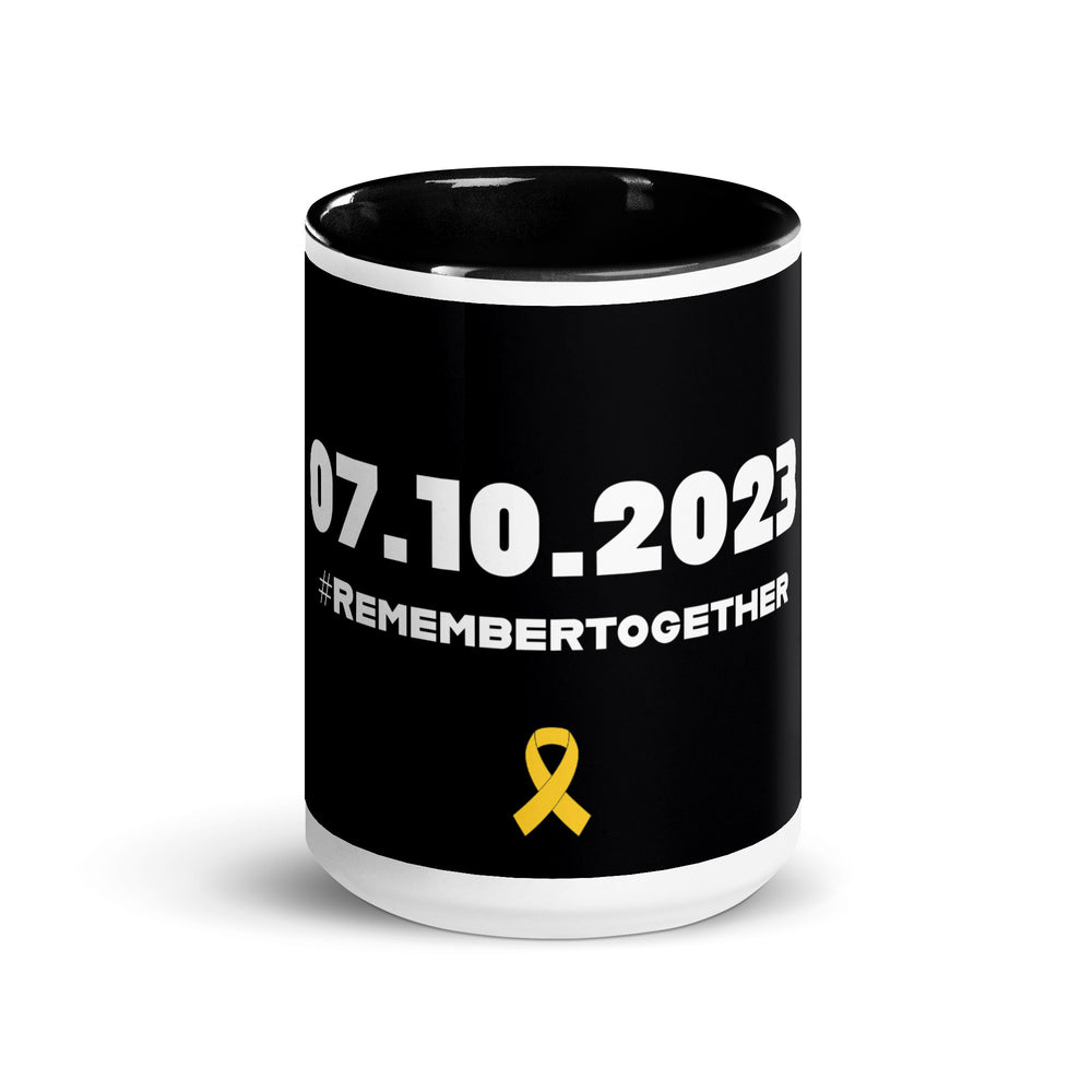 07.10.2023 Remember Together Jewish pride mug with color inside - flat lay