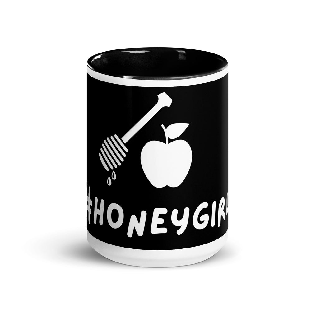#Honeygirl Jewish pride mug with color inside - lifestyle shot