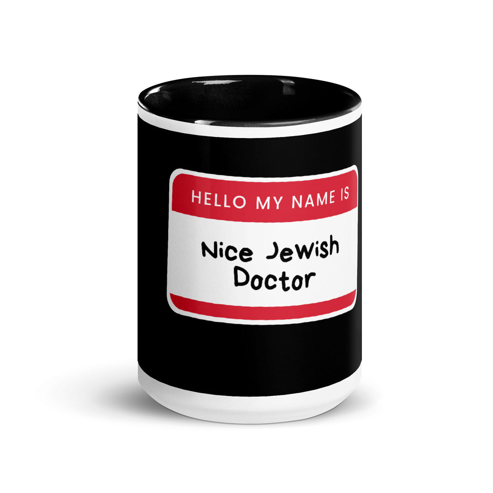 Nice Jewish Doctor Jewish pride mug with color inside - lifestyle shot