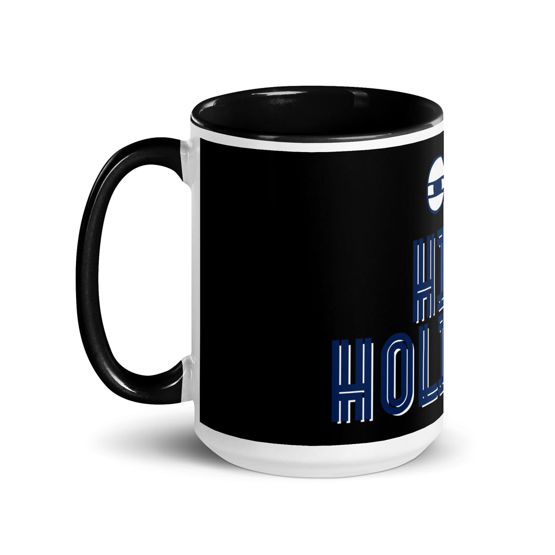 High Holidays Jewish pride mug with black inside, 15 oz - left side view