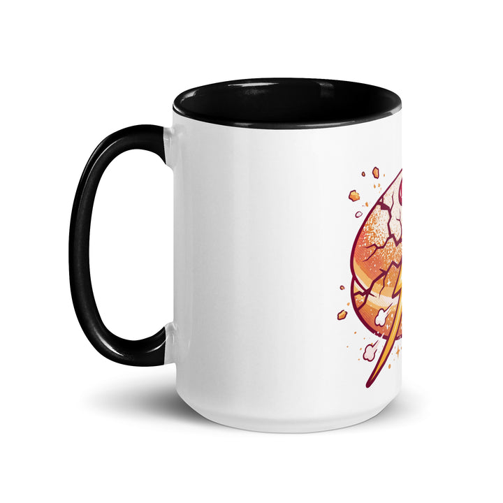 Sufganiyah Lightning Jewish pride mug with black inside, 15 oz - left side view