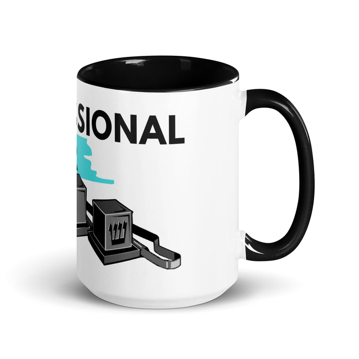 Professional Rapper Jewish pride mug with color inside in Black - flat lay