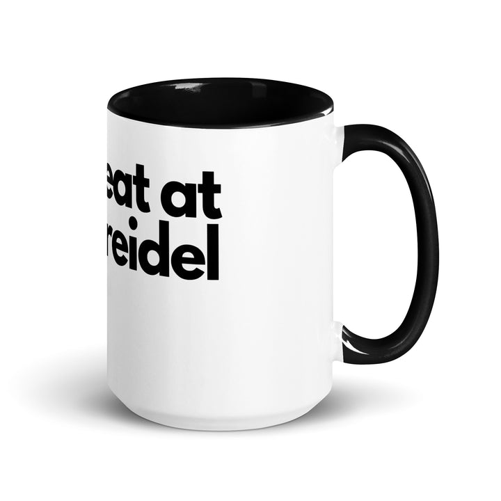 I Cheat At Dreidel Jewish pride mug with color inside in Black - flat lay