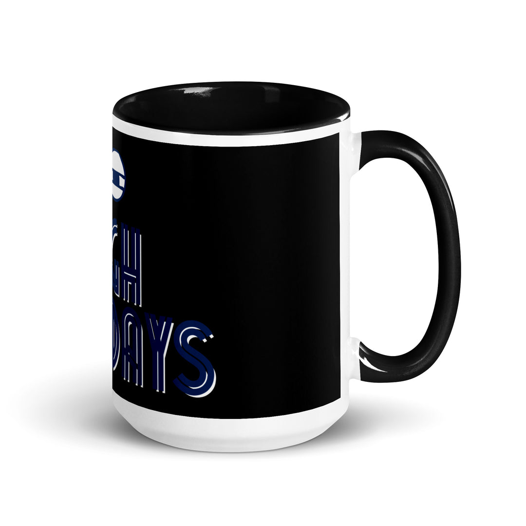 High Holidays Jewish pride mug with black inside, 15 oz - right side view