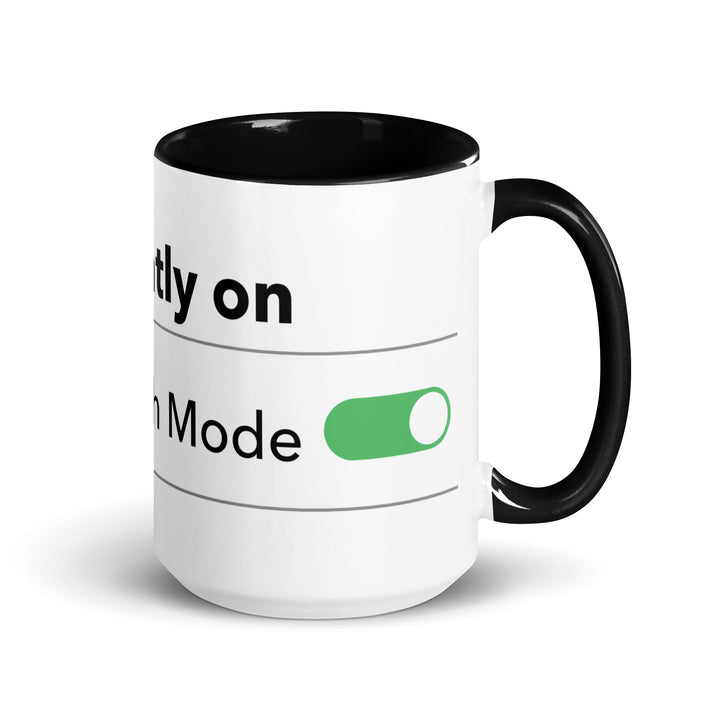 Hanukkah Mode Jewish pride mug with black inside, 15 oz - right side view