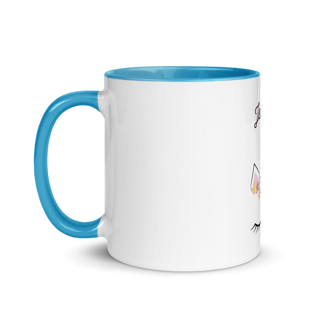 Jewnicorn Jewish pride mug with color inside - detail view
