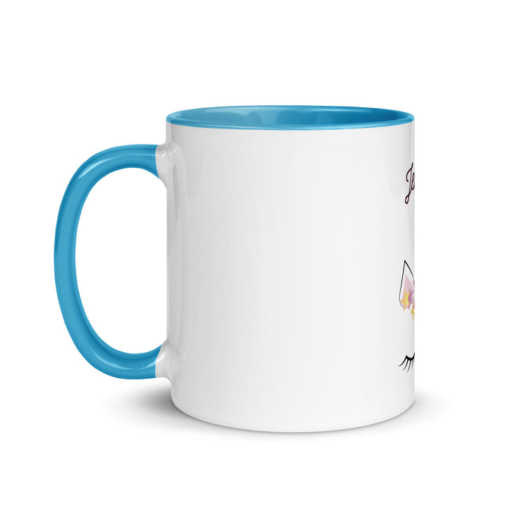 Jewnicorn Jewish pride mug with color inside - detail view