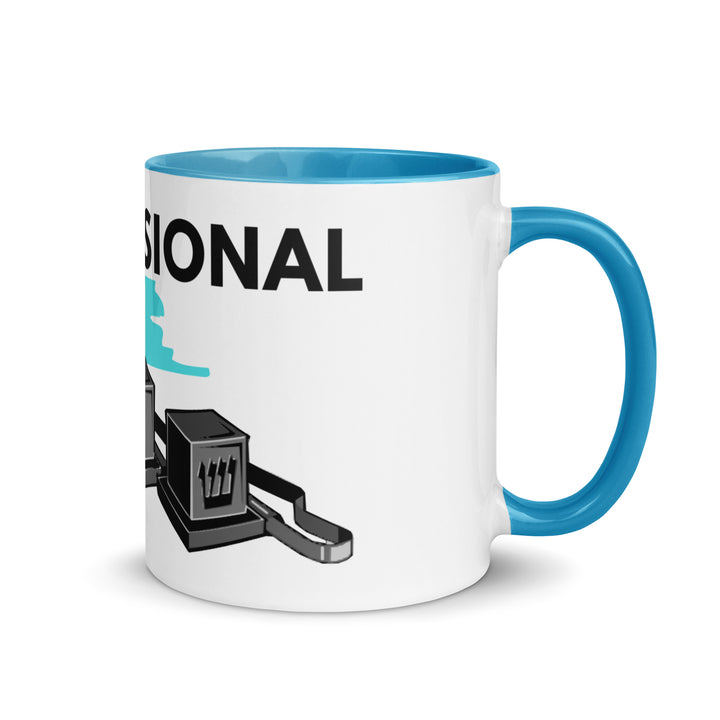 Professional Rapper Jewish pride mug with color inside in Blue - close-up