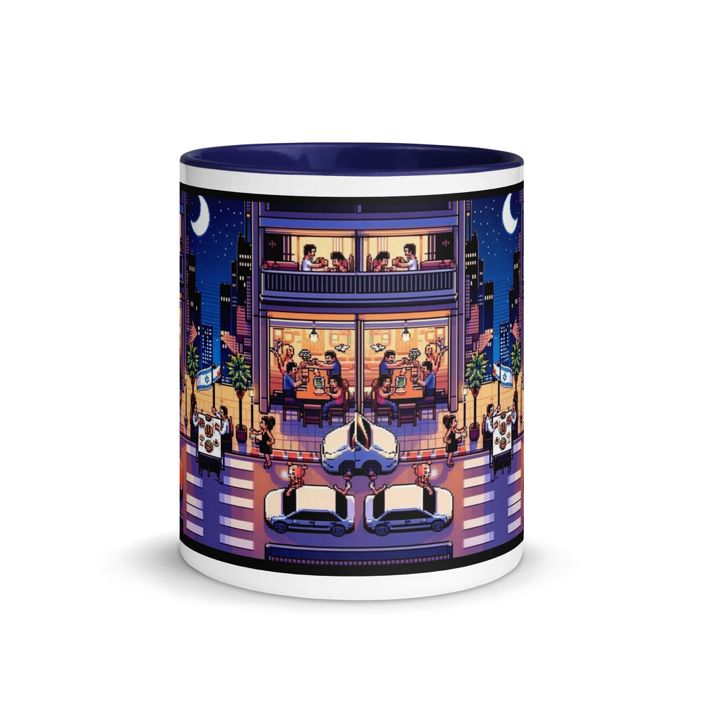 TLV Nightlife 16 Bit Jewish pride mug with color inside - folded view