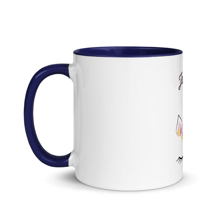 Jewnicorn Jewish pride mug with color inside - front view