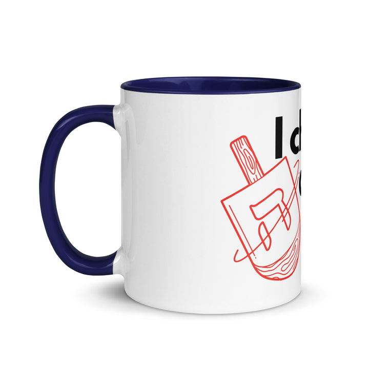 I Cheat At Dreidel Jewish pride mug with color inside - back view