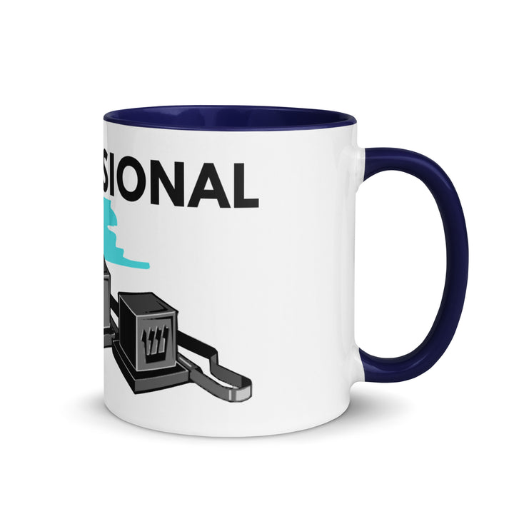 Professional Rapper Jewish pride mug with color inside in Dark Blue - folded view