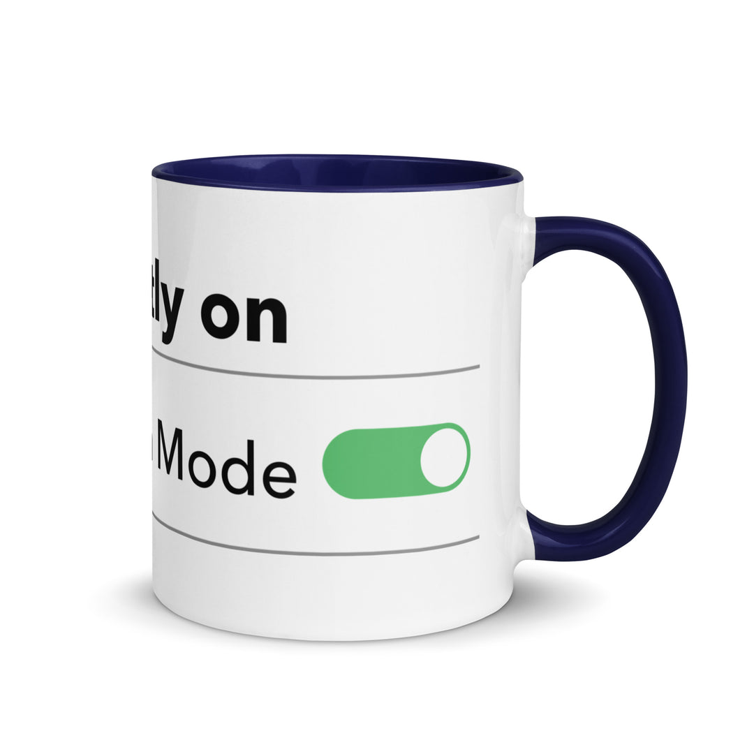 Hanukkah Mode Jewish pride mug with dark blue inside, 11 oz - right side view