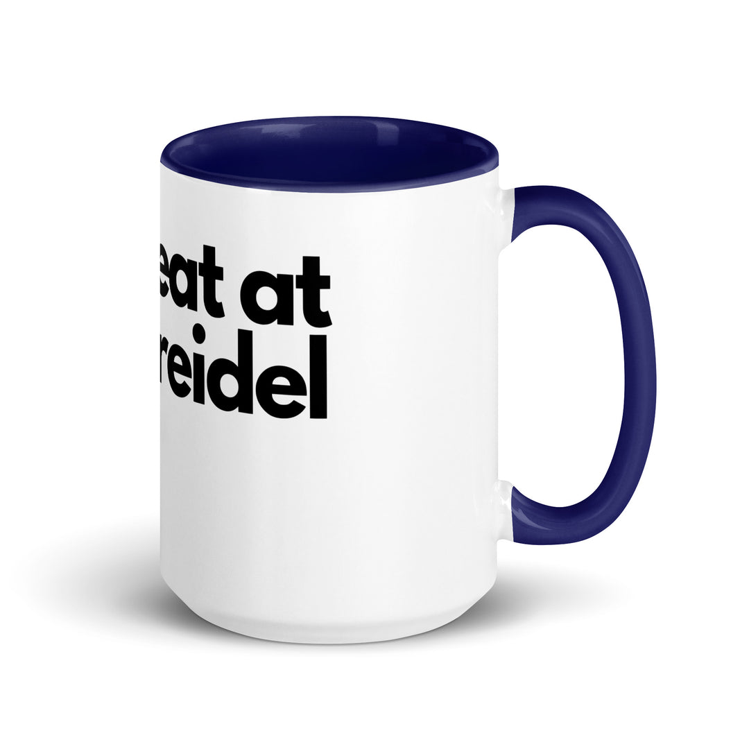 I Cheat At Dreidel Jewish pride mug with color inside in Dark Blue - detail view