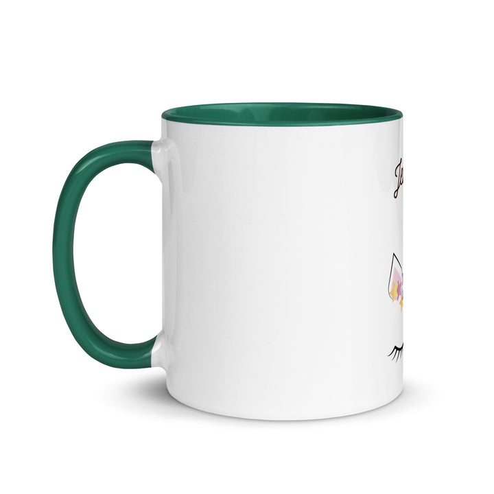 Jewnicorn Jewish pride mug with color inside - back view