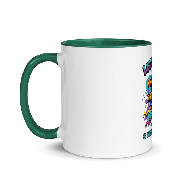Lets Get Lit 90s Jewish pride mug with dark green inside, 11 oz - left side view