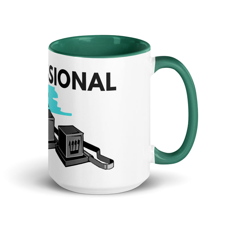 Professional Rapper Jewish pride mug with color inside in Dark green - lifestyle shot