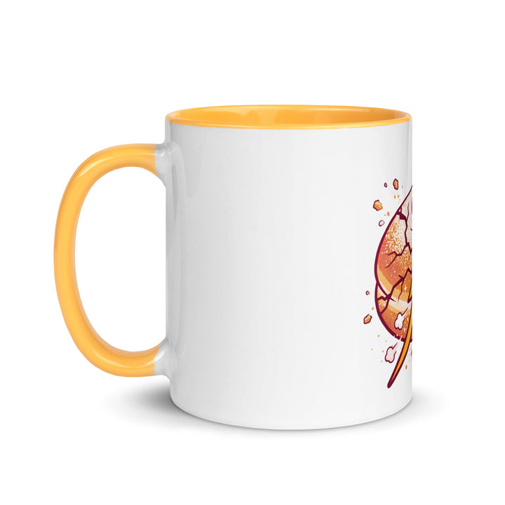 Sufganiyah Lightning Jewish pride mug with golden yellow inside, 11 oz - left side view