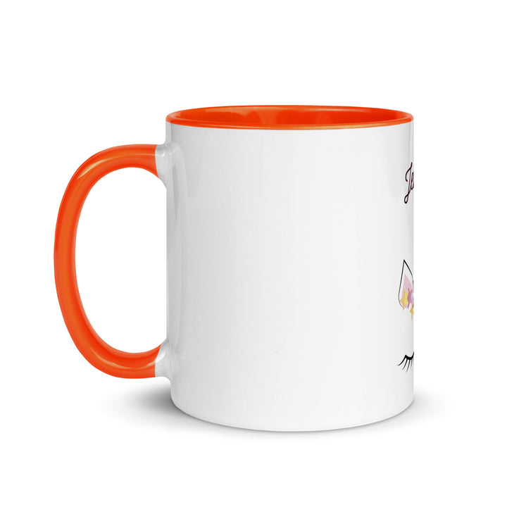 Jewnicorn Jewish pride mug with color inside - folded view