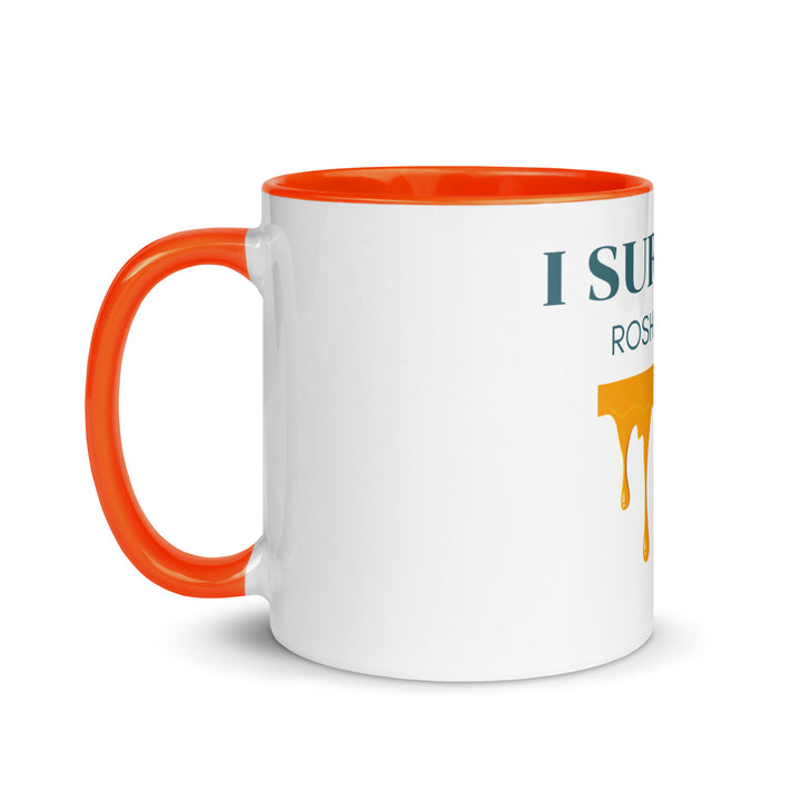 I Survived Rosh HaShana Jewish pride mug with color inside - detail view