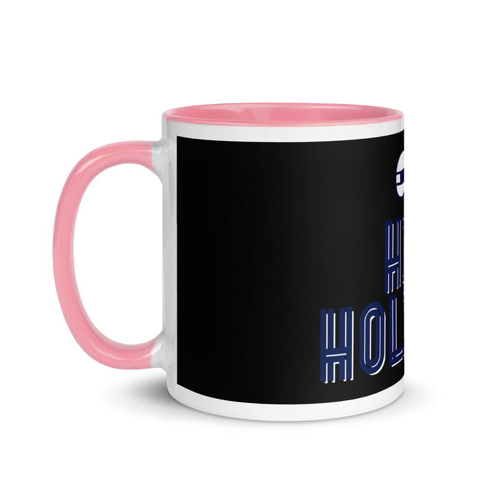 High Holidays Jewish pride mug with pink inside, 11 oz - left side view