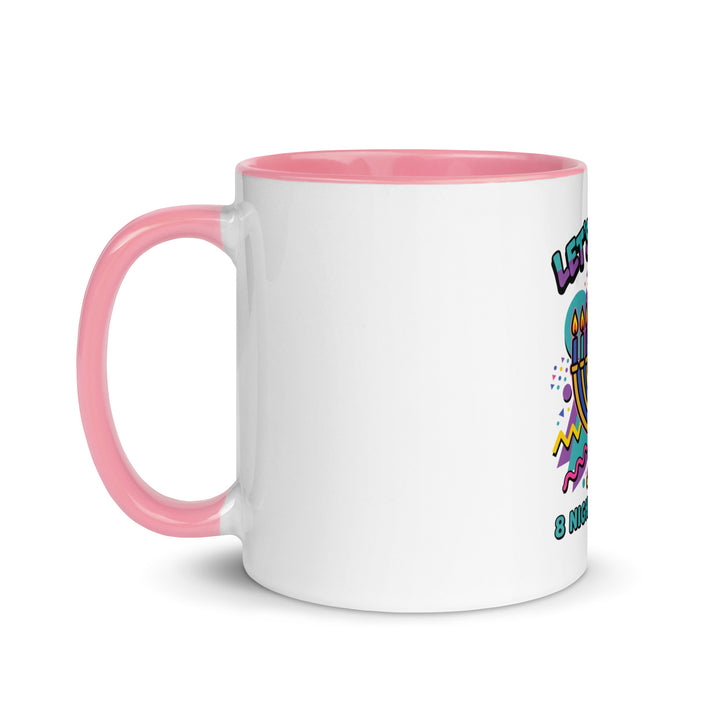 Lets Get Lit 90s Jewish pride mug with pink inside, 11 oz - left side view