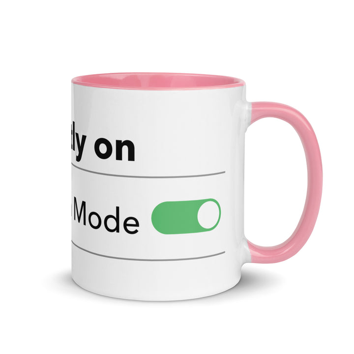 Hanukkah Mode Jewish pride mug with pink inside, 11 oz - right side view