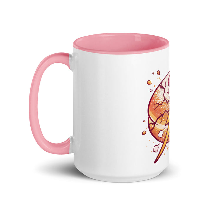 Sufganiyah Lightning Jewish pride mug with pink inside, 15 oz - left side view