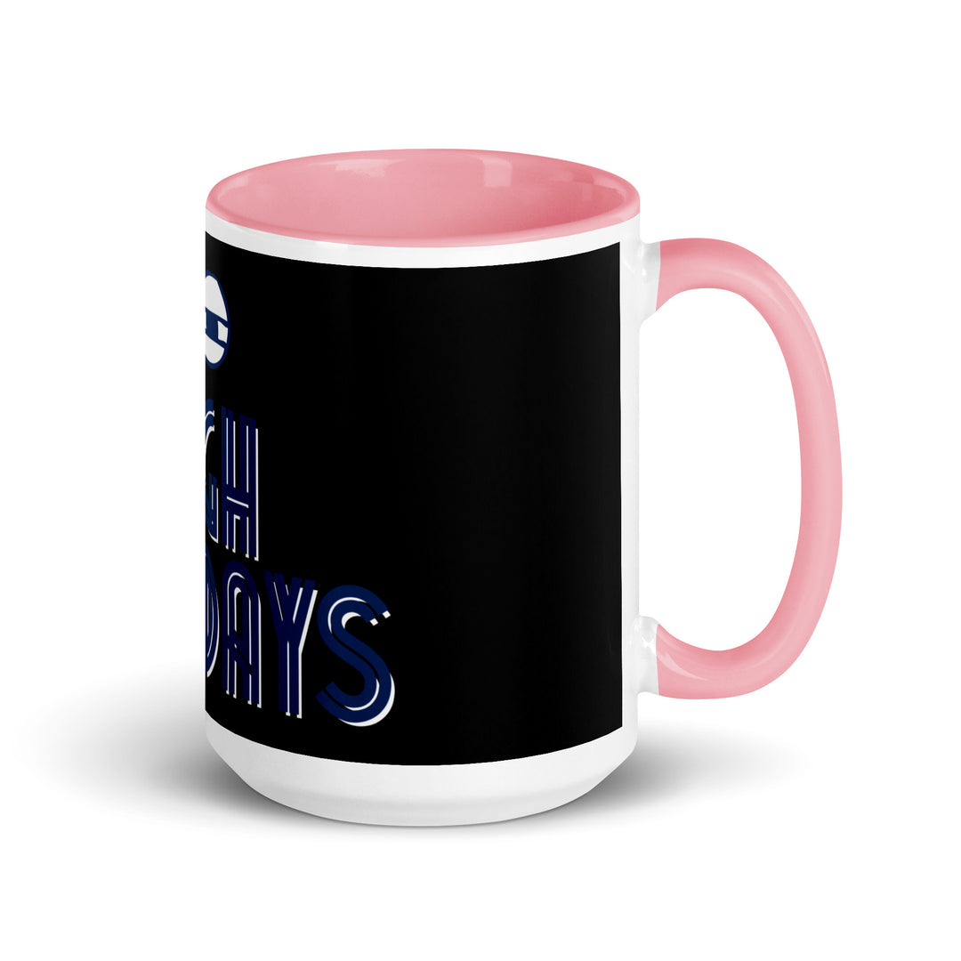 High Holidays Jewish pride mug with pink inside, 15 oz - right side view