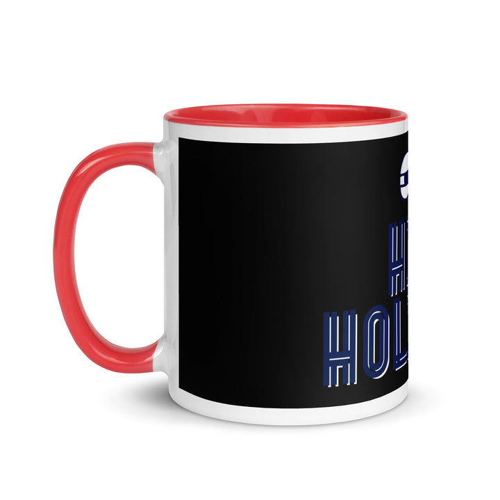 High Holidays Jewish pride mug with red inside, 11 oz - left side view