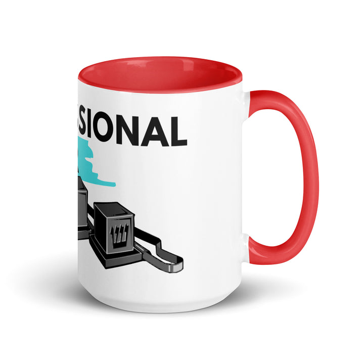 Professional Rapper Jewish pride mug with color inside in Red - folded view