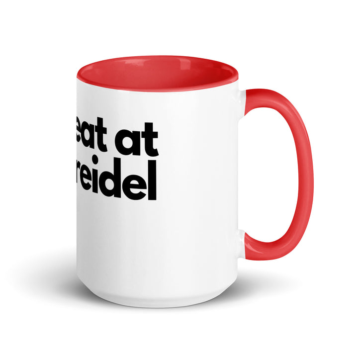 I Cheat At Dreidel Jewish pride mug with color inside in Red - front view