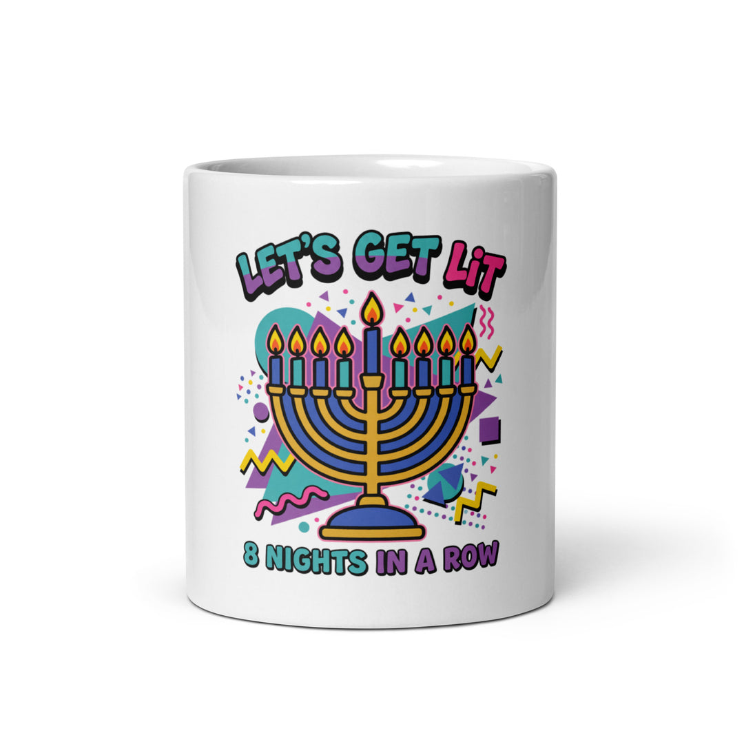 Lets Get Lit 90s Jewish pride mug - front view