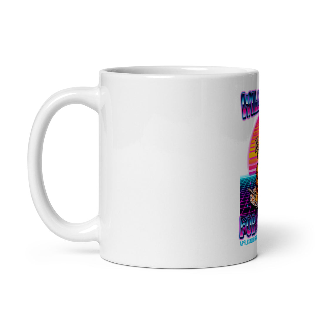 Will Work for Latkes 80s Jewish pride mug - detail view