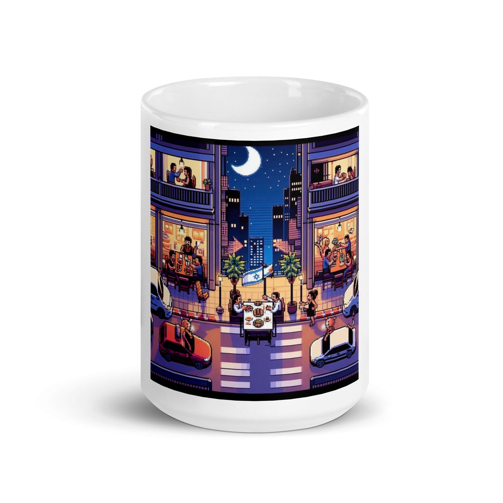 TLV Nightlife 16 Bit Jewish pride mug - lifestyle shot