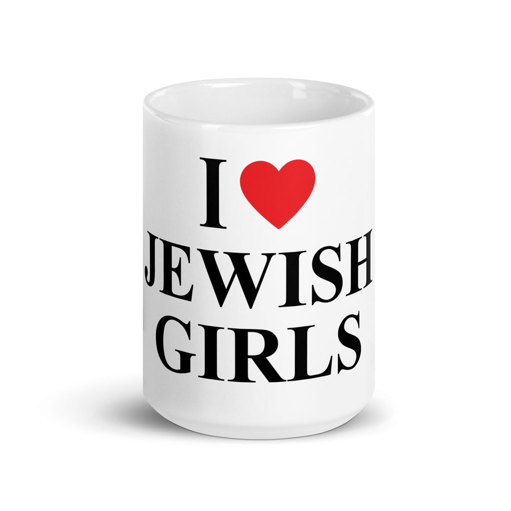 I Love Jewish Girls Jewish pride mug - lifestyle shot