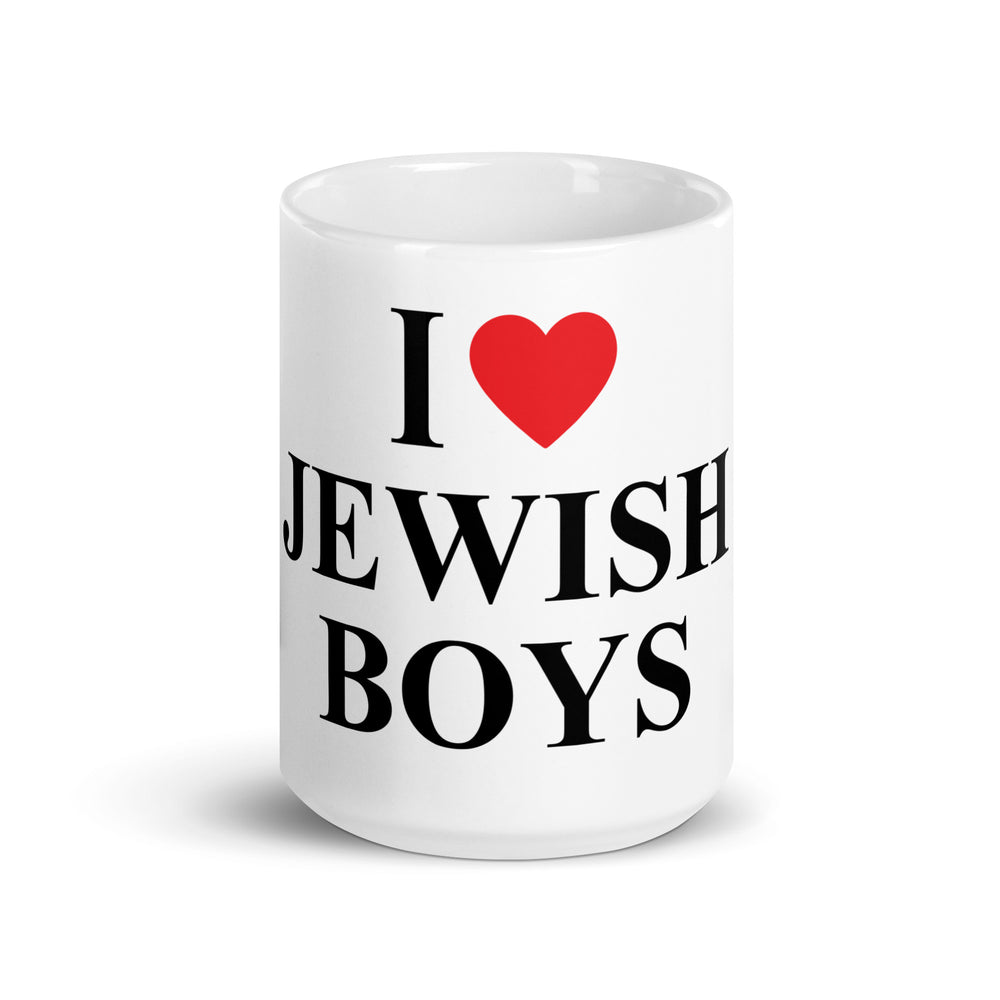 I Love Jewish Boys Jewish pride mug - lifestyle shot