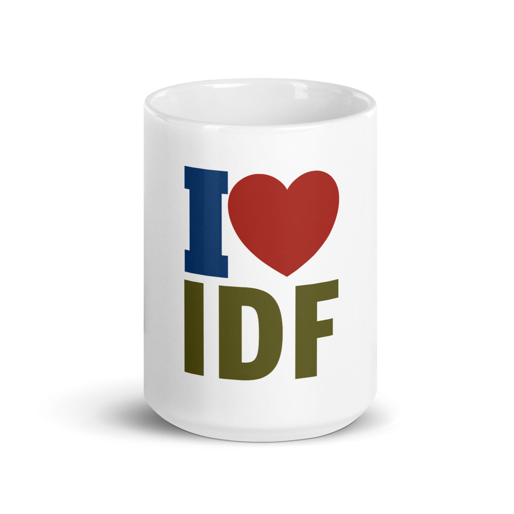 I Love IDF Israel army mug - lifestyle shot