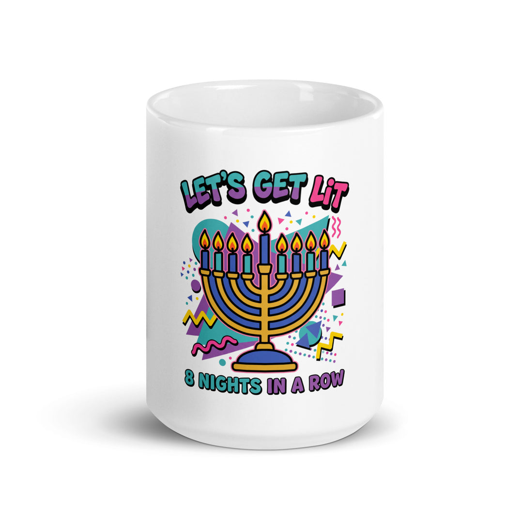 Lets Get Lit 90s Jewish pride mug - lifestyle shot