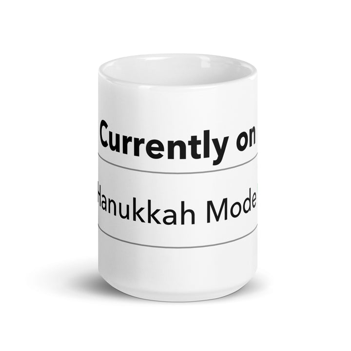 Hanukkah Mode Jewish pride mug - lifestyle shot