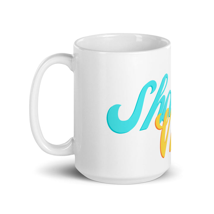 Shabbat Vibes Jewish pride mug - flat lay