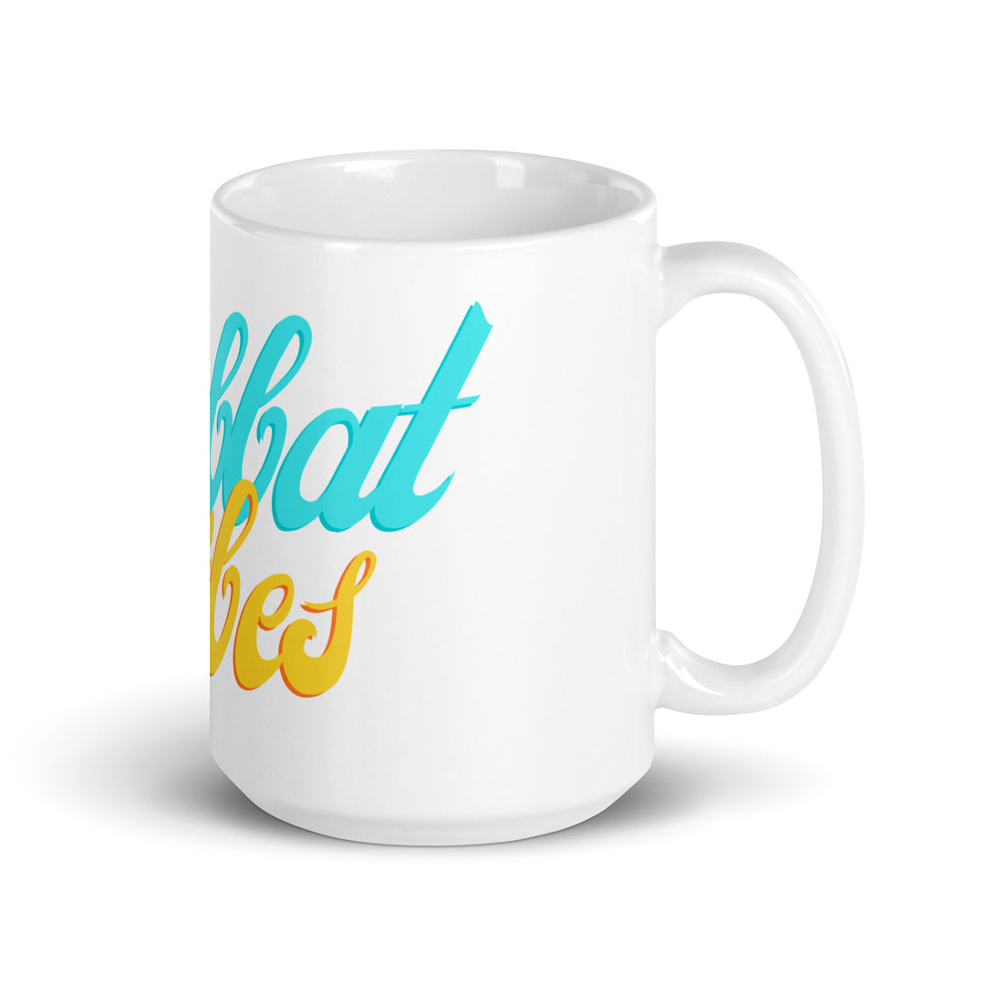 Shabbat Vibes Jewish pride mug - close-up