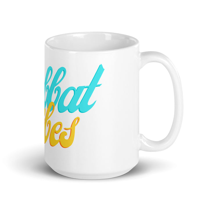 Shabbat Vibes Jewish pride mug - close-up