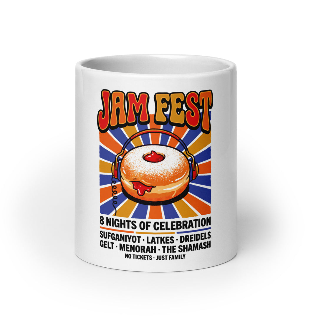 Jam Fest 8 Nights Jewish pride mug - front view