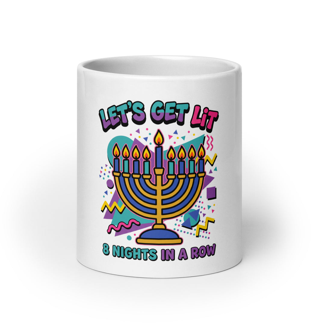 Lets Get Lit 90s Jewish pride mug - front view