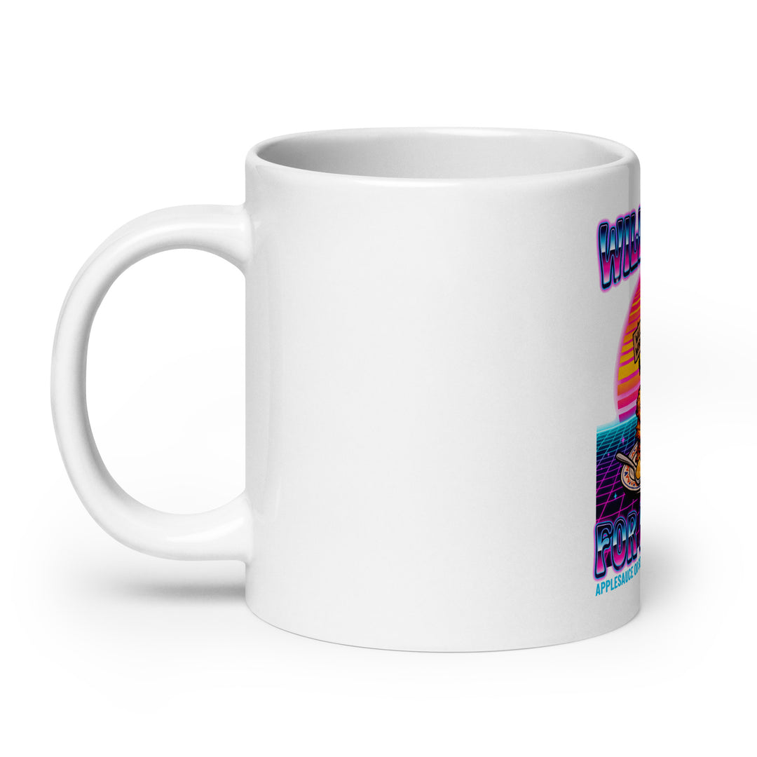 Will Work for Latkes 80s Jewish pride mug - folded view