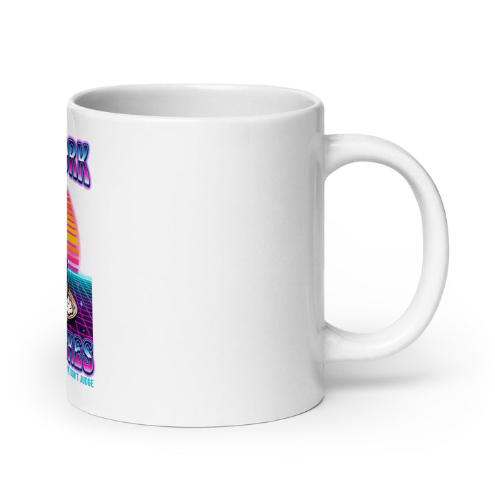 Will Work for Latkes 80s Jewish pride mug - side view